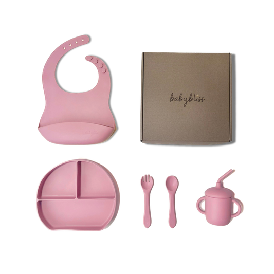 Baby Bliss Infant Feeding Set, Dusty Rose #color_dusty rose