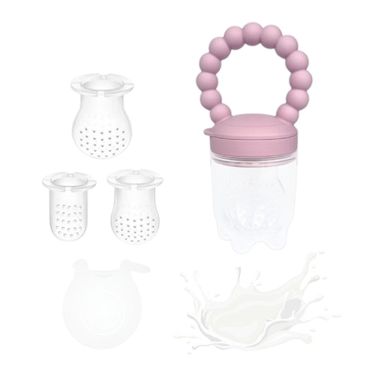 Baby Fruit Feeder Pacifier for Starting Solids, Dusty Pink