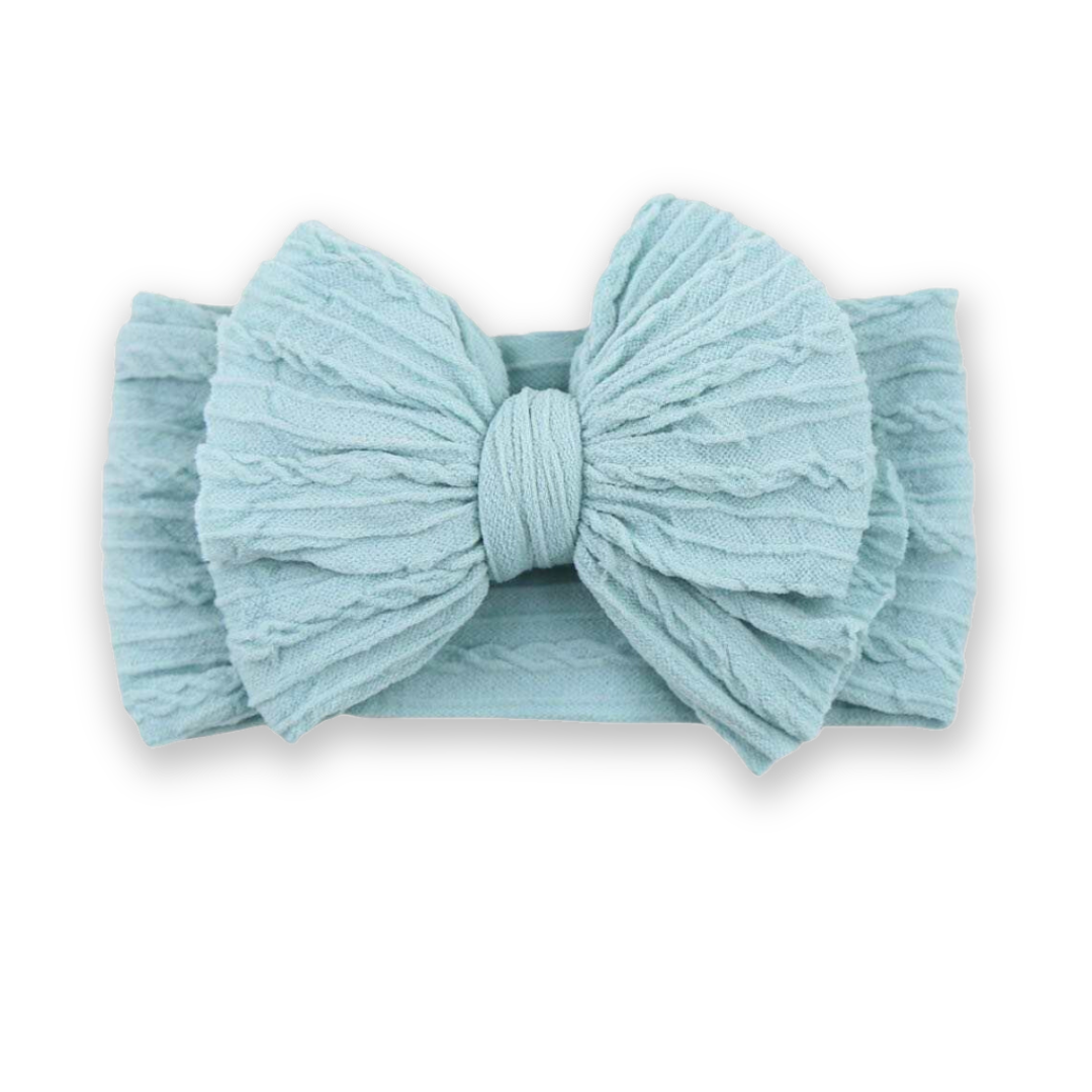Baby Headbands Bow, Blue #color_dusty blue