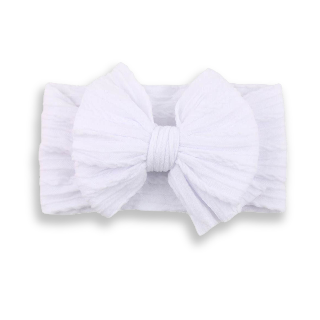 Baby Headbands Bow, White #color_white
