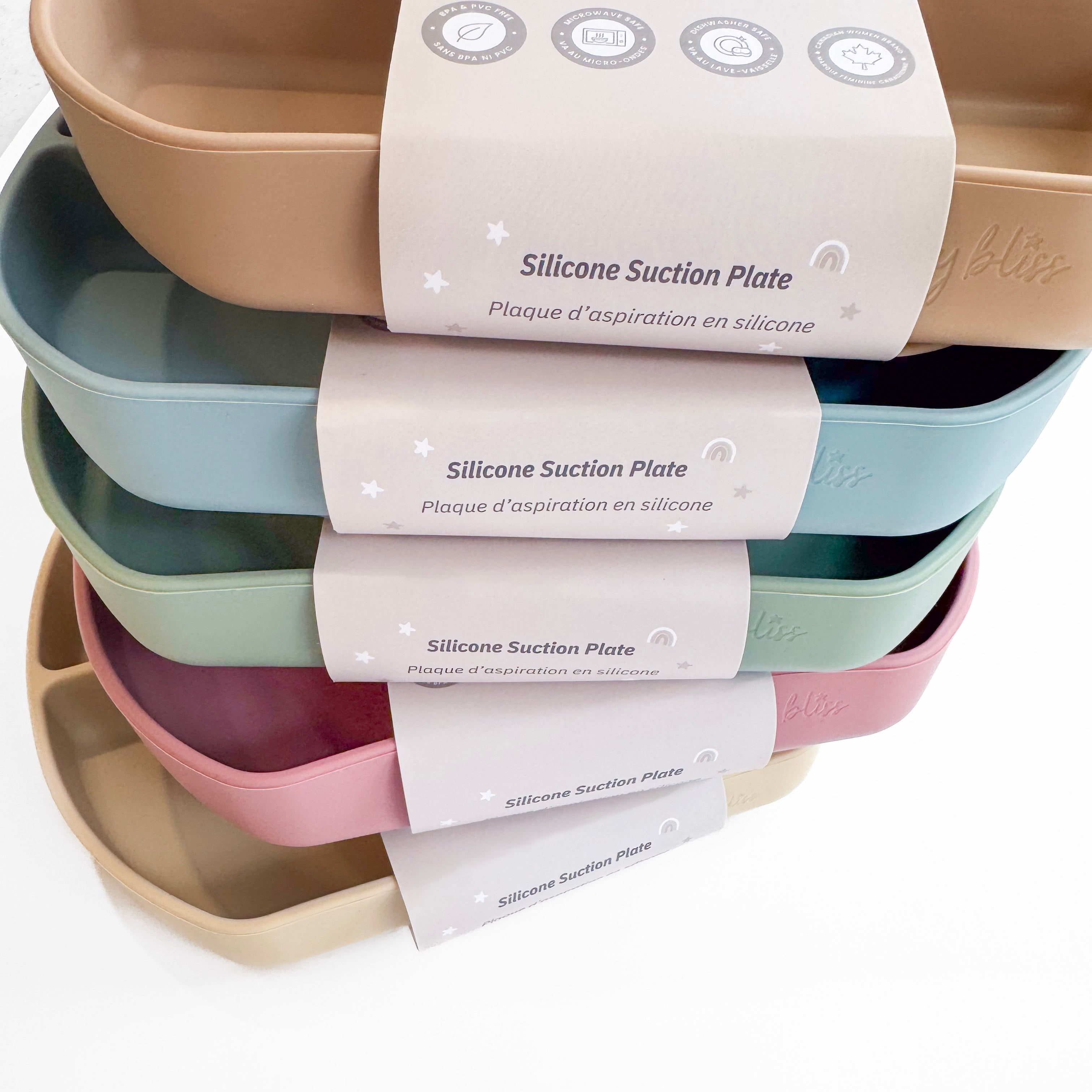 Baby Plates Canada #color_caramel,almond,dusty rose,dusty teal,sage,dusty pink