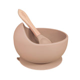 Infant Silicone Bowl and Spoon Set, Caramel #color_caramel