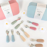 Children Flatware Set, Bento Boxes #color_dusty teal,dusty rose,sage,almond,caramel,dusty pink