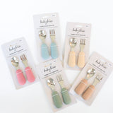 Childrens Forks and Spoons #color_dusty teal,dusty rose,sage,almond,caramel,dusty pink
