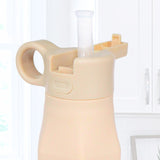 Childs Water Bottle with Straw, Almond #color_almond,dusty rose,dusty blue,lavender,evergreen