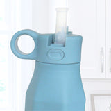 Childs Water Bottle with Straw, Dusty Teal #color_almond,dusty rose,dusty blue,lavender,evergreen