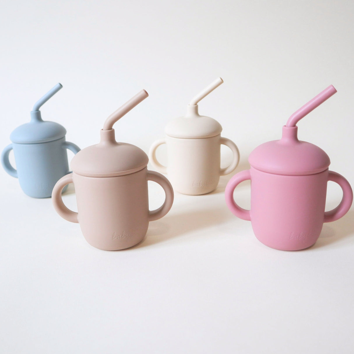 Infant Feeding Cup Silicone #color_dusty rose,almond,caramel,dusty teal