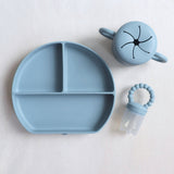 Infant Plates, Snack Cups and Baby Fruit Teether #color_caramel,almond,dusty rose,dusty teal,sage,dusty pink