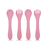 Infant Utensils Silicone, Dusty Rose #color_dusty rose