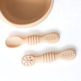 Infant Self Feeding Spoon, Almond #color_almond,sage,dusty teal,dusty rose,dusty pink,caramel