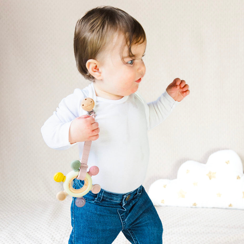 Infant Teething Ring #color_blue tones,pink tones