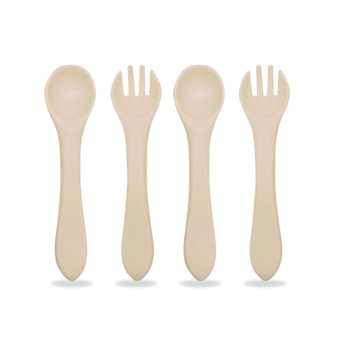 Infant Utensils Silicone, Almond #color_almond