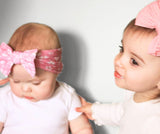 Newborn Headband, Baby Bows #color_sand,dusty blue,caramel,white,pink,lilac,sand flower,pink flower,caramel flower
