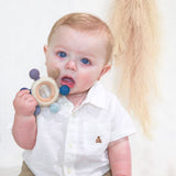Newborn Teether, Teether Ring, Blue #color_blue tones,pink tones