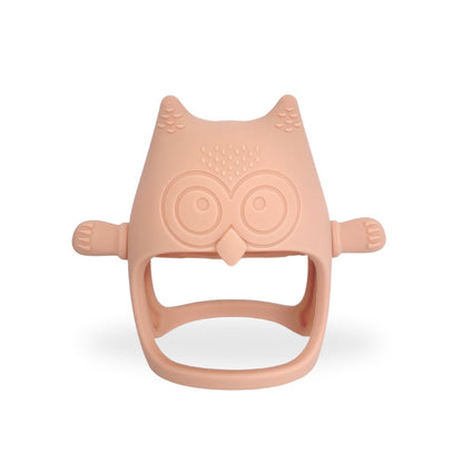 Silicone Teether Owl, Apricot #color_apricot