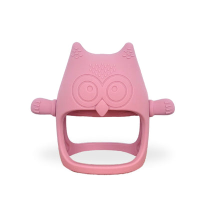 Silicone Teether Owl, Dusty Rose #color_dusty rose
