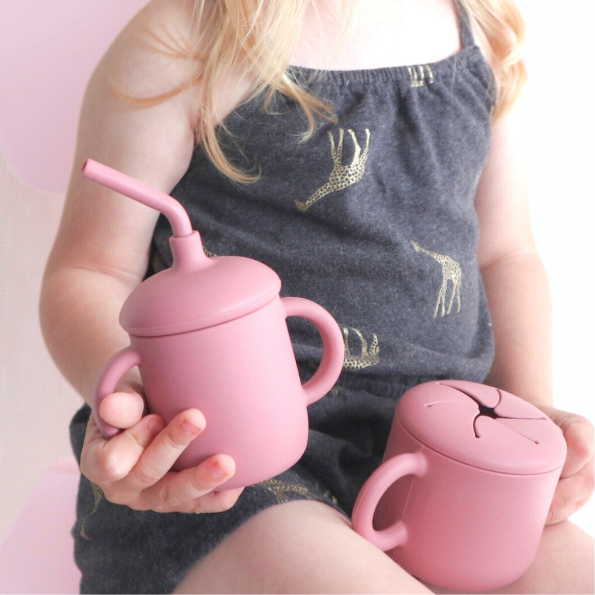 Non Spill Snack Cup, Dusty Rose #color_dusty rose