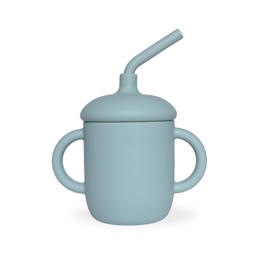 Silicone Sippy Cup, Dusty Teal