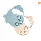 Silicone Teether, Pop It Fidget Star #color_dusty teal,almond