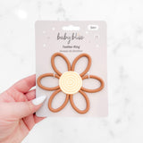 Flower Teether Toy, Caramel #color_caramel