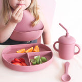 Silicone Weaning Set, Dusty Rose #color_caramel,dusty rose,dusty teal,almond,sage
