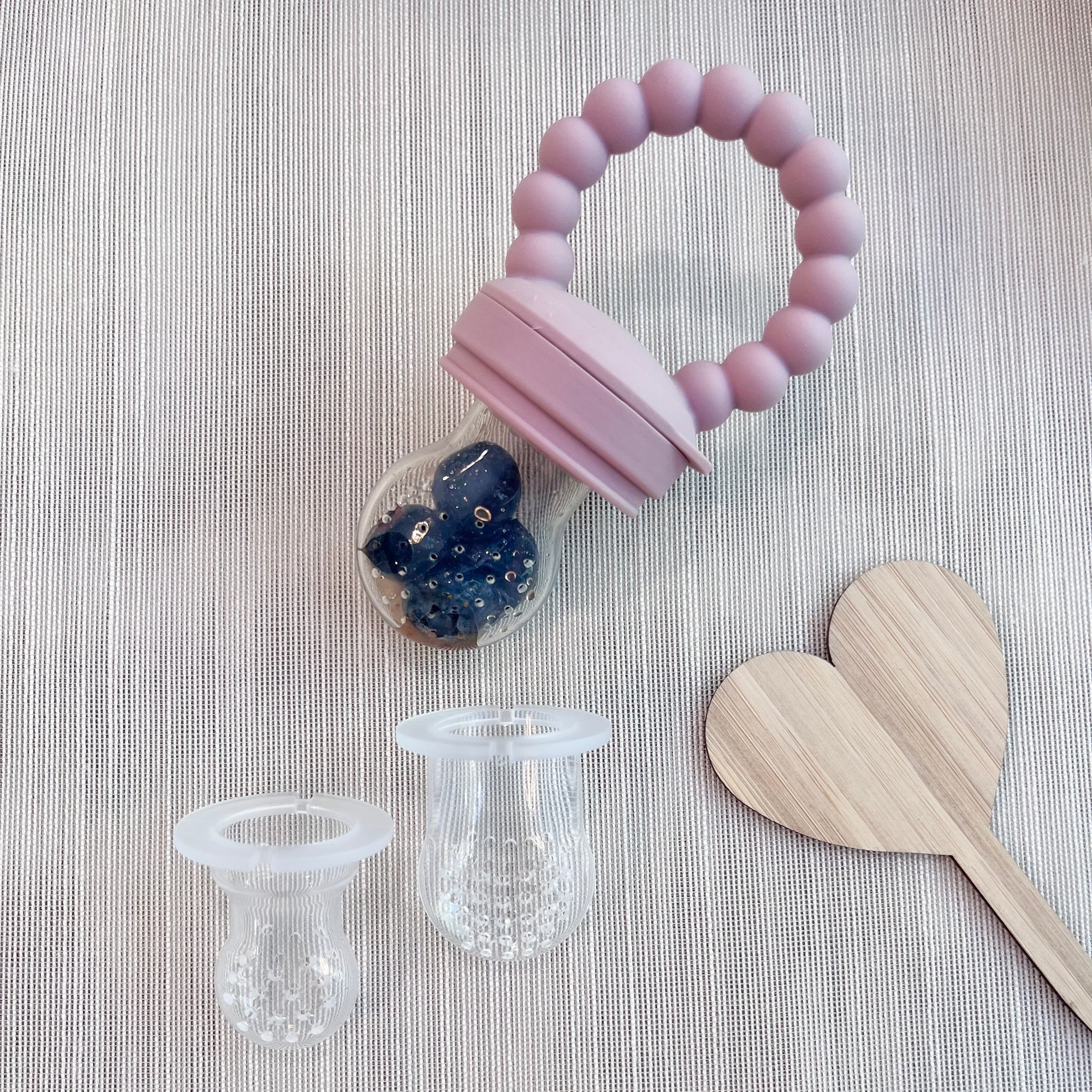 Fruit Pacifier, Silicone Infant Feeder, Dusty Pink #color_dusty pink,sage