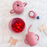 Infant Fruit Feeder, Sippy Cup, Snack Cup, Suction Bowl Baby #color_dusty rose