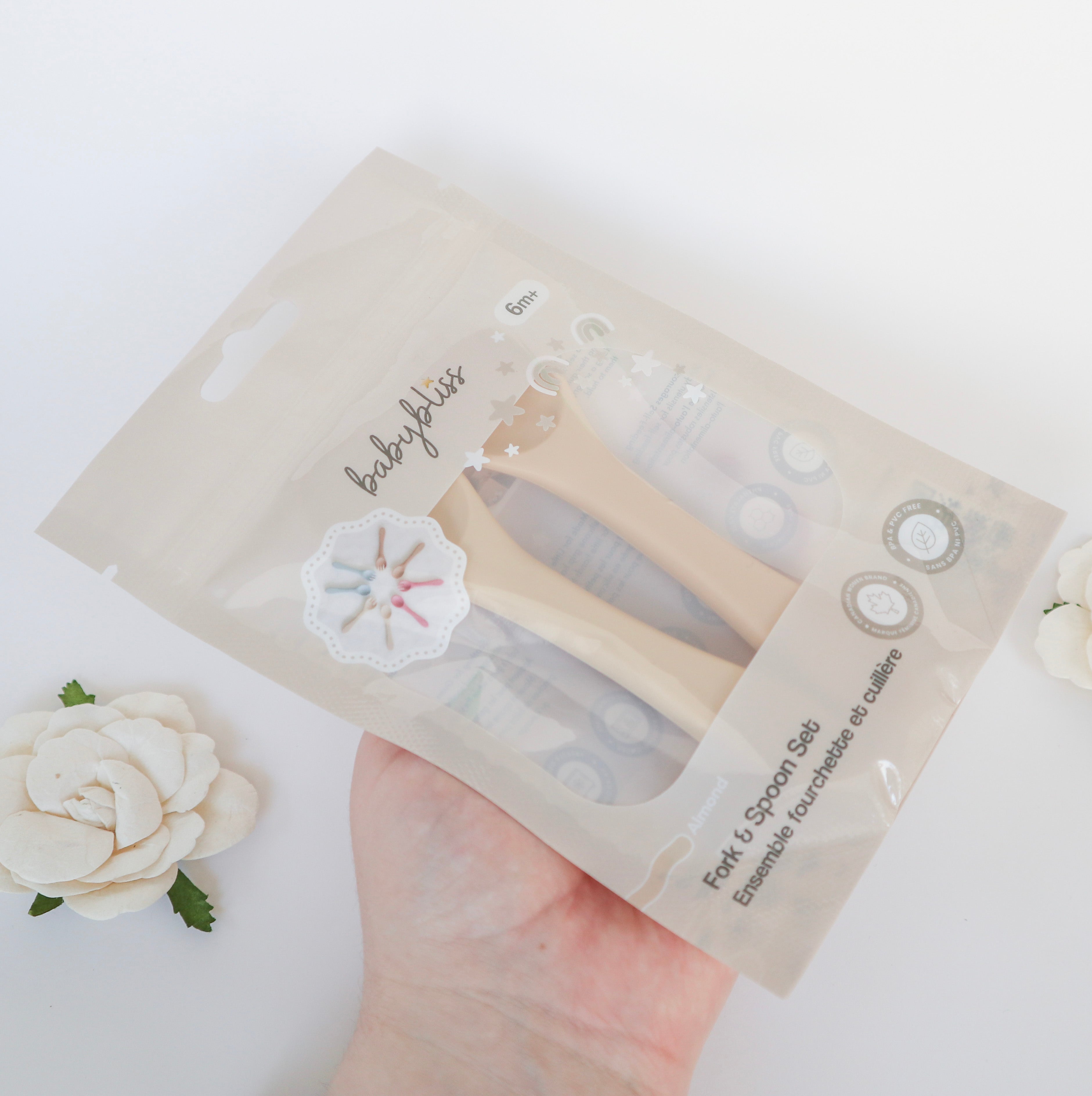 Infant Spoon, Infant Fork, Almond #color_almond