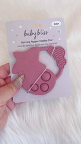 Baby Bliss Teether Popper Star, Dusty Rose #color_dusty rose