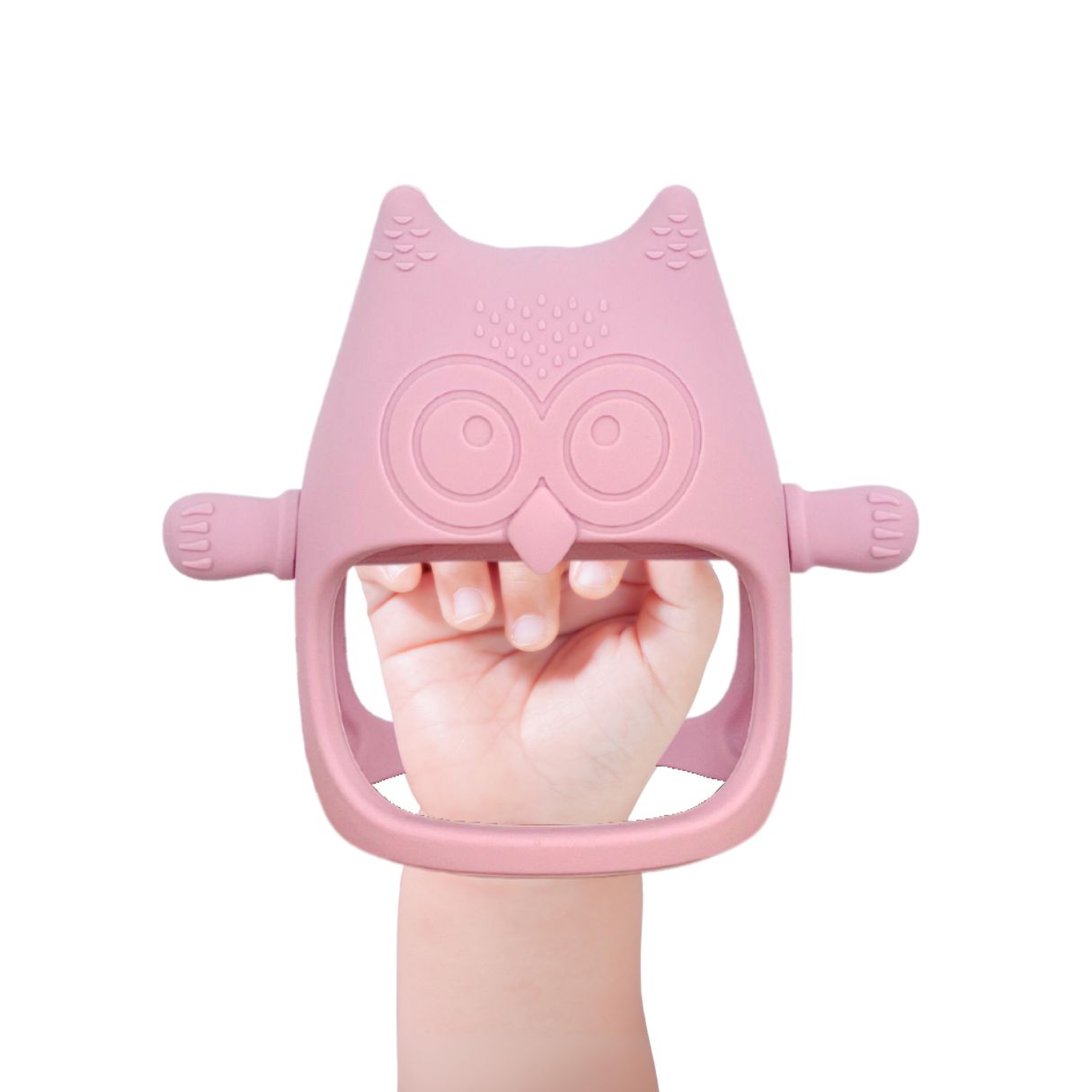 Teething Toys Owl, Dusty Pink #color_dusty pink
