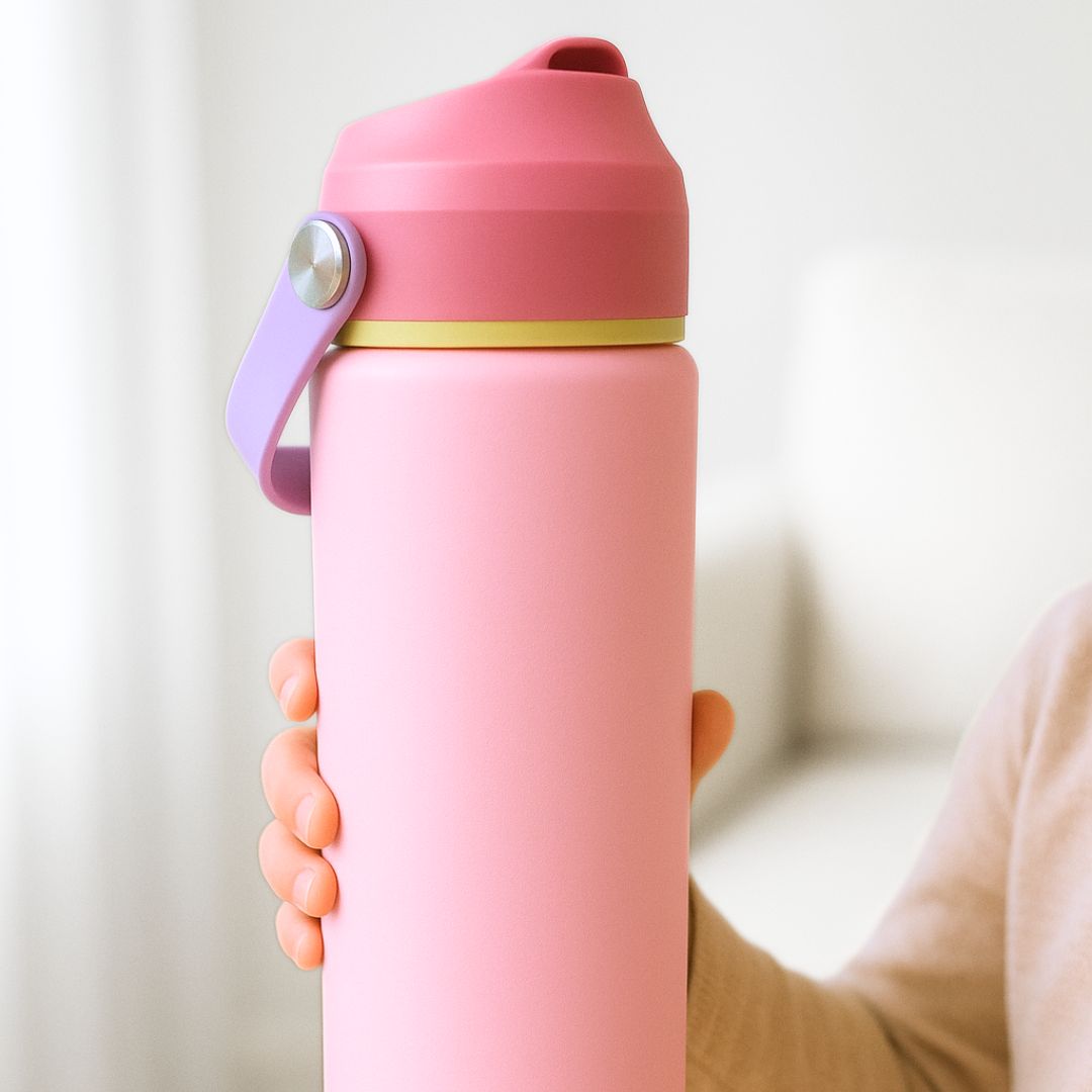Childrens Stainless Steel Water Bottles #color_blue blast,pink sherbet,lavender haze