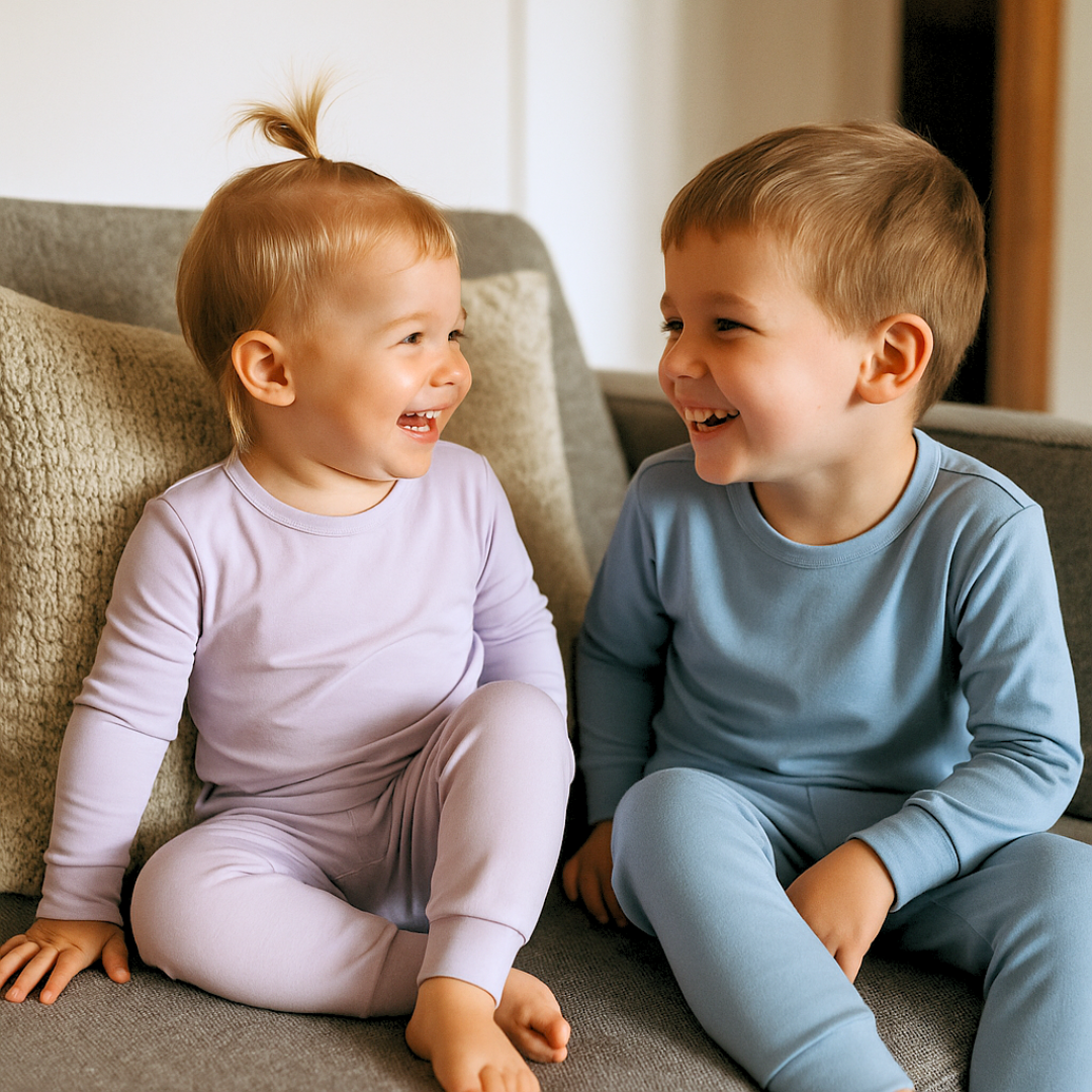 Baby Bliss Bamboo Toddler Pajamas #color_lilac,dusty blue,evergreen