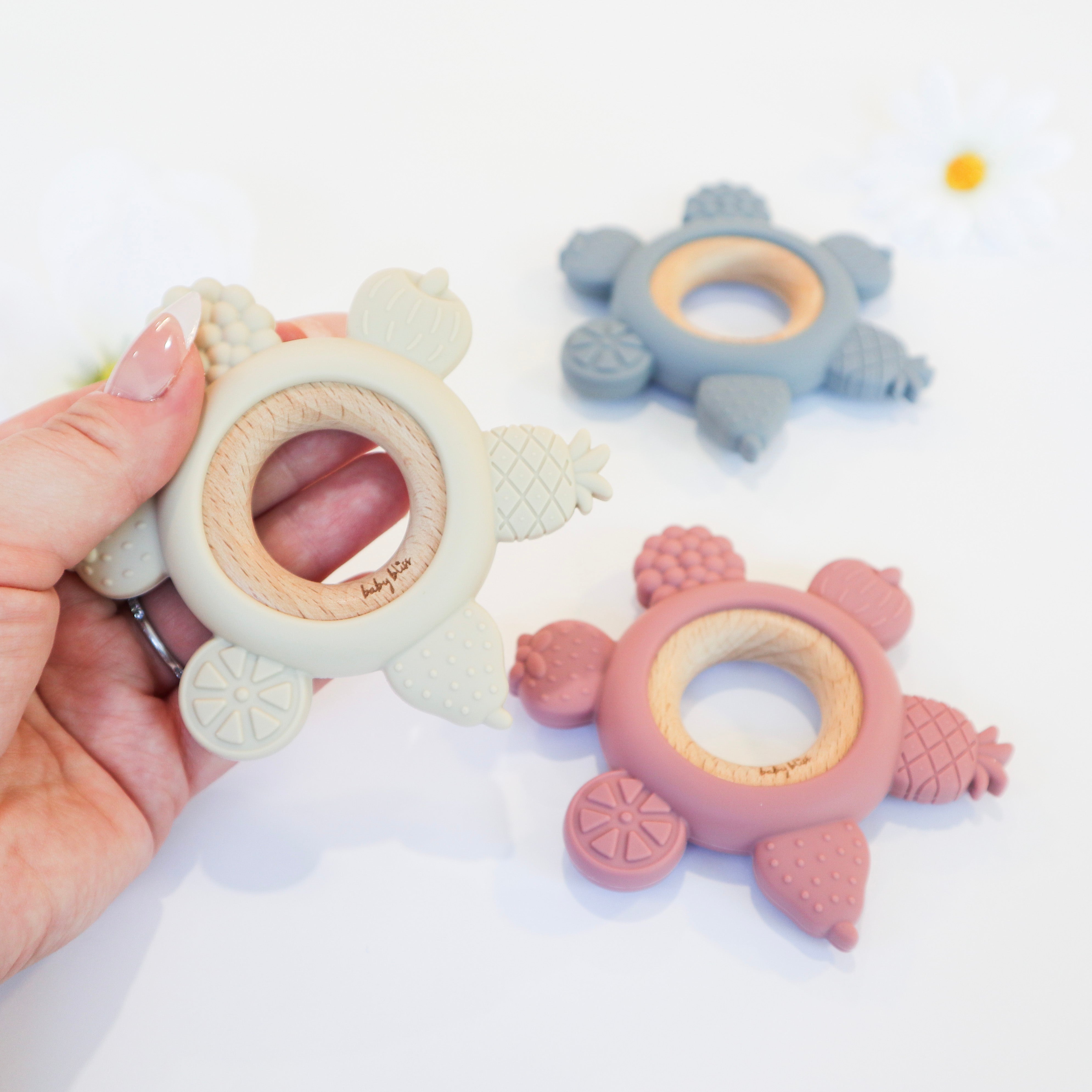 Best Teether Toys #color_dusty rose,cream,dusty blue