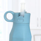 Childs Water Bottle with Straw, Dusty Teal  #color_almond,dusty rose,dusty blue