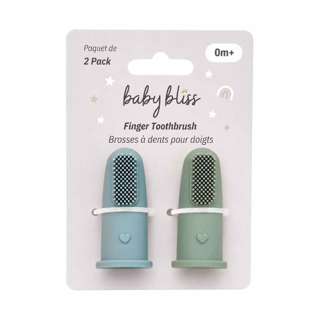 Baby Bliss Infant Finger Toothbrush, Dusty Teal and Sage #color_Dusty Teal/Sage