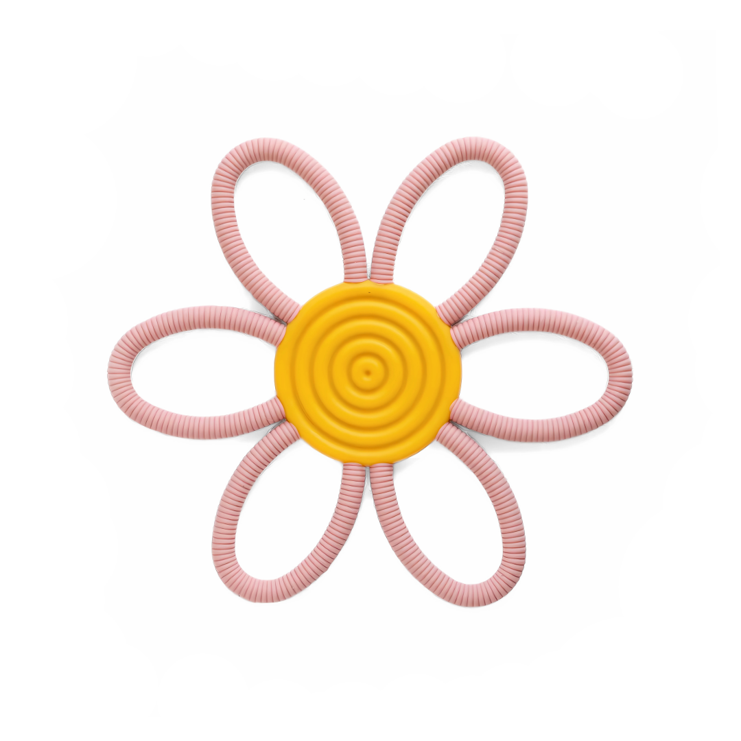 Flower Teether Ring, Pink #color_rose