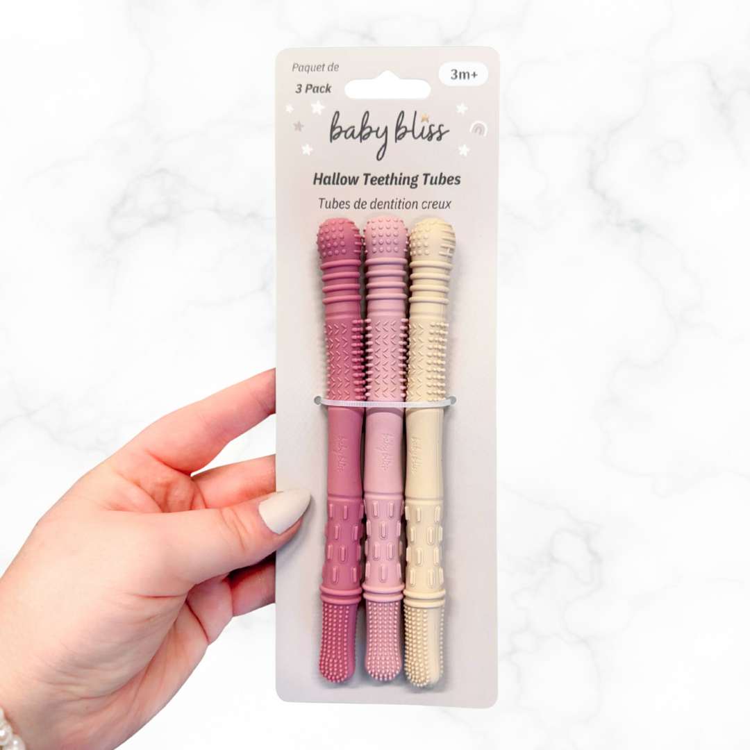 Hallow Teething Tubes, Infants Teething Pink #color_Dusty Teal/Sage/Soft Sage,Dusty Rose/Dusty Pink/Almond