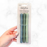 Hallow Teething Tubes, Infants Teething Blue #color_Dusty Teal/Sage/Soft Sage,Dusty Rose/Dusty Pink/Almond