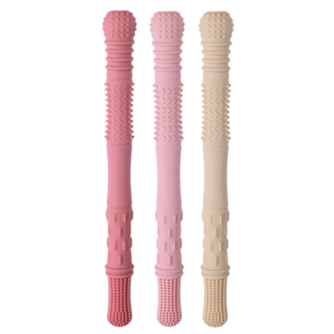 Hallow Teething Tubes, Pink #color_Dusty Rose/Dusty Pink/Almond