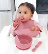 Infant Spoon Feeding, Dusty Rose #color_almond,sage,dusty teal,dusty rose