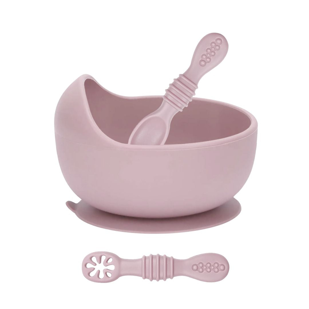 Infant Suction Bowl, Baby Training Utensils, Dusty Pink #color_dusty pink