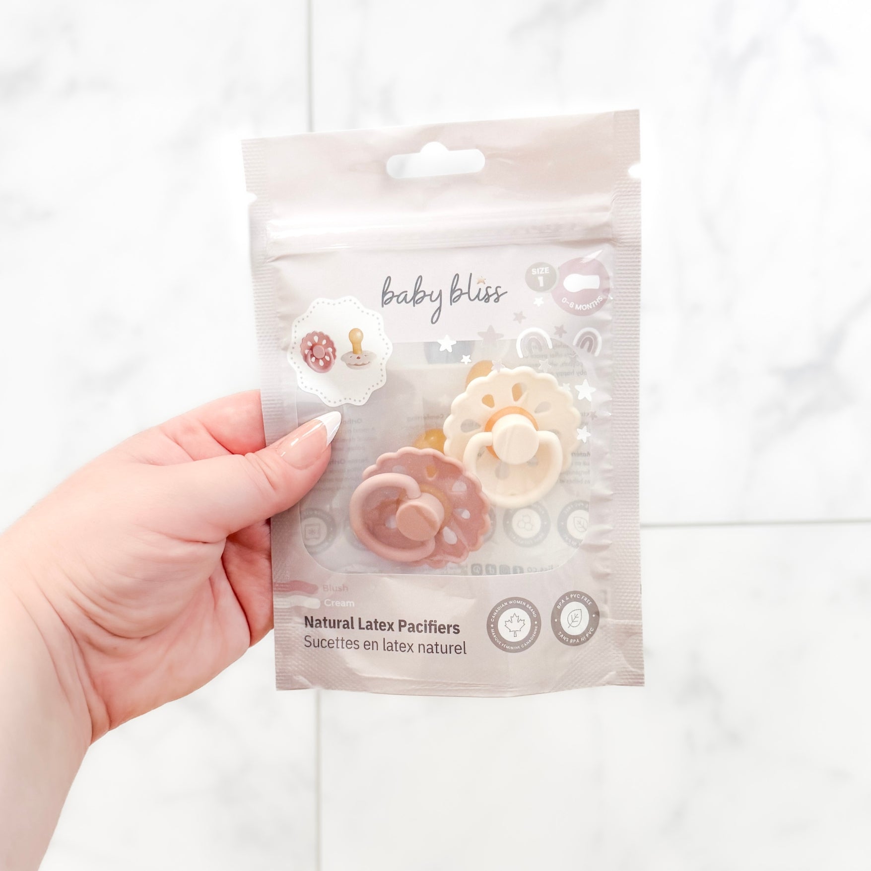 Newborn Pacifiers, Blush and Cream #color_Blush/Cream