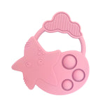 Newborn Toys, Star Popper Toy Teether, Dusty Rose #color_dusty rose