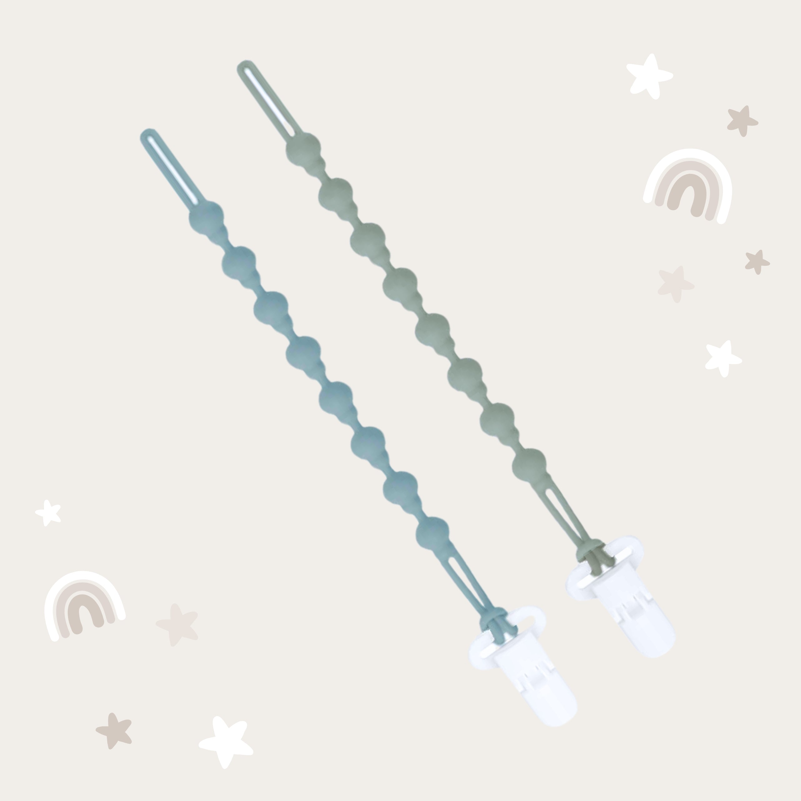 Pacifier Clip, Baby #color_sage/dusty teal