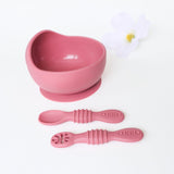 Infant Spoons and Bowls, Dusty Rose #color_almond,sage,dusty teal,dusty rose