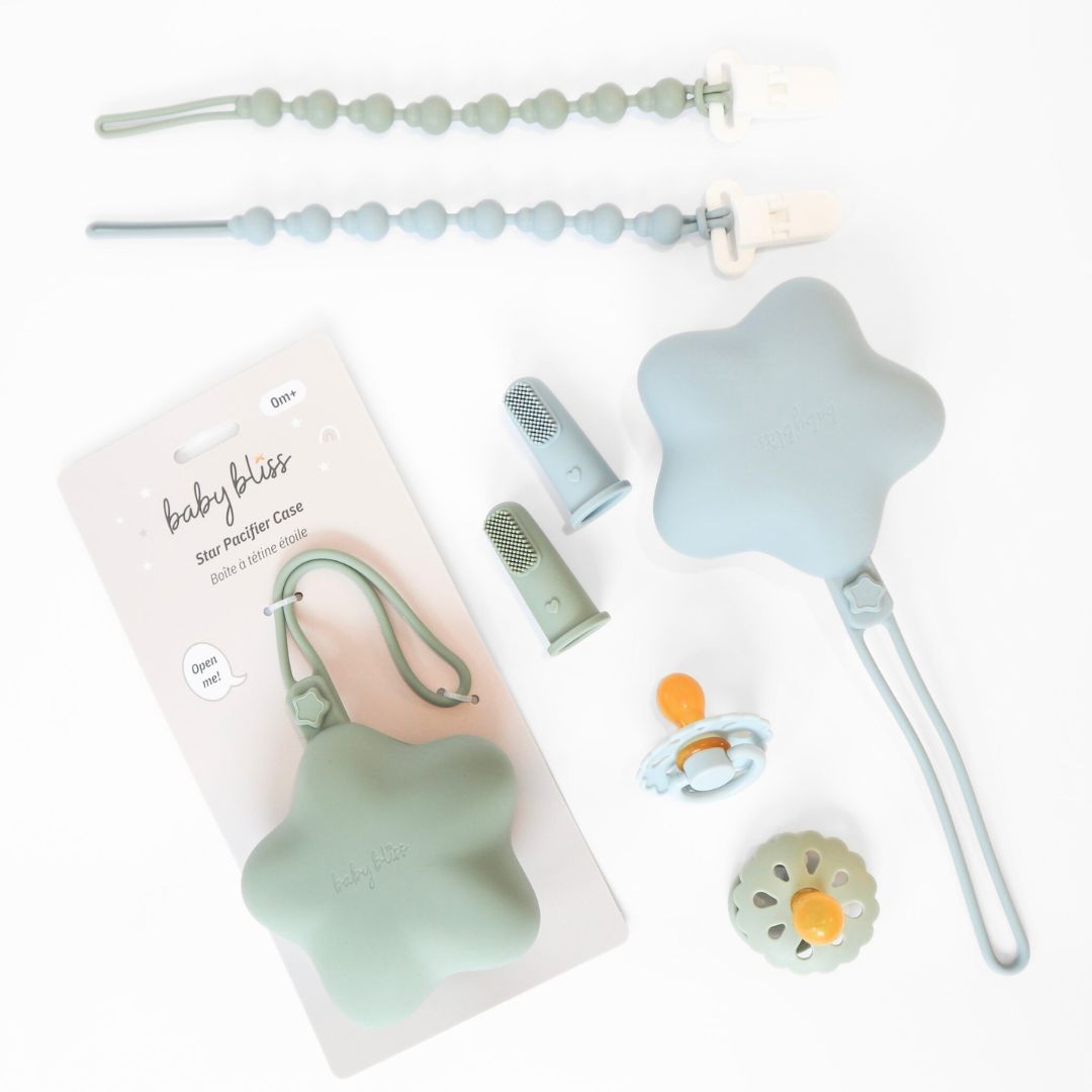 Silicone Soother Clip #color_sage,dusty blue