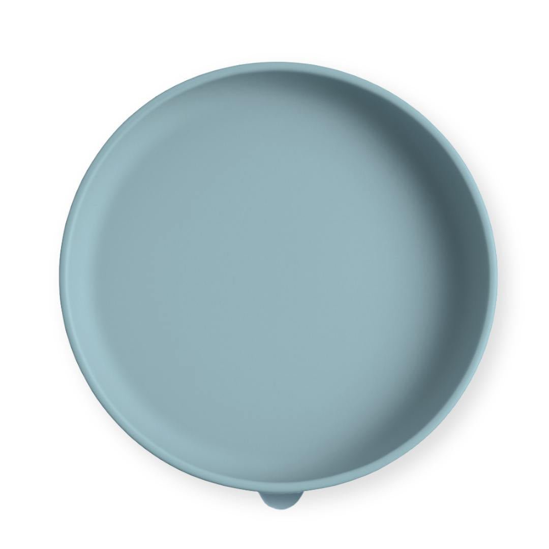 Silicone Suction Plate Open, Dusty Teal #color_dusty teal