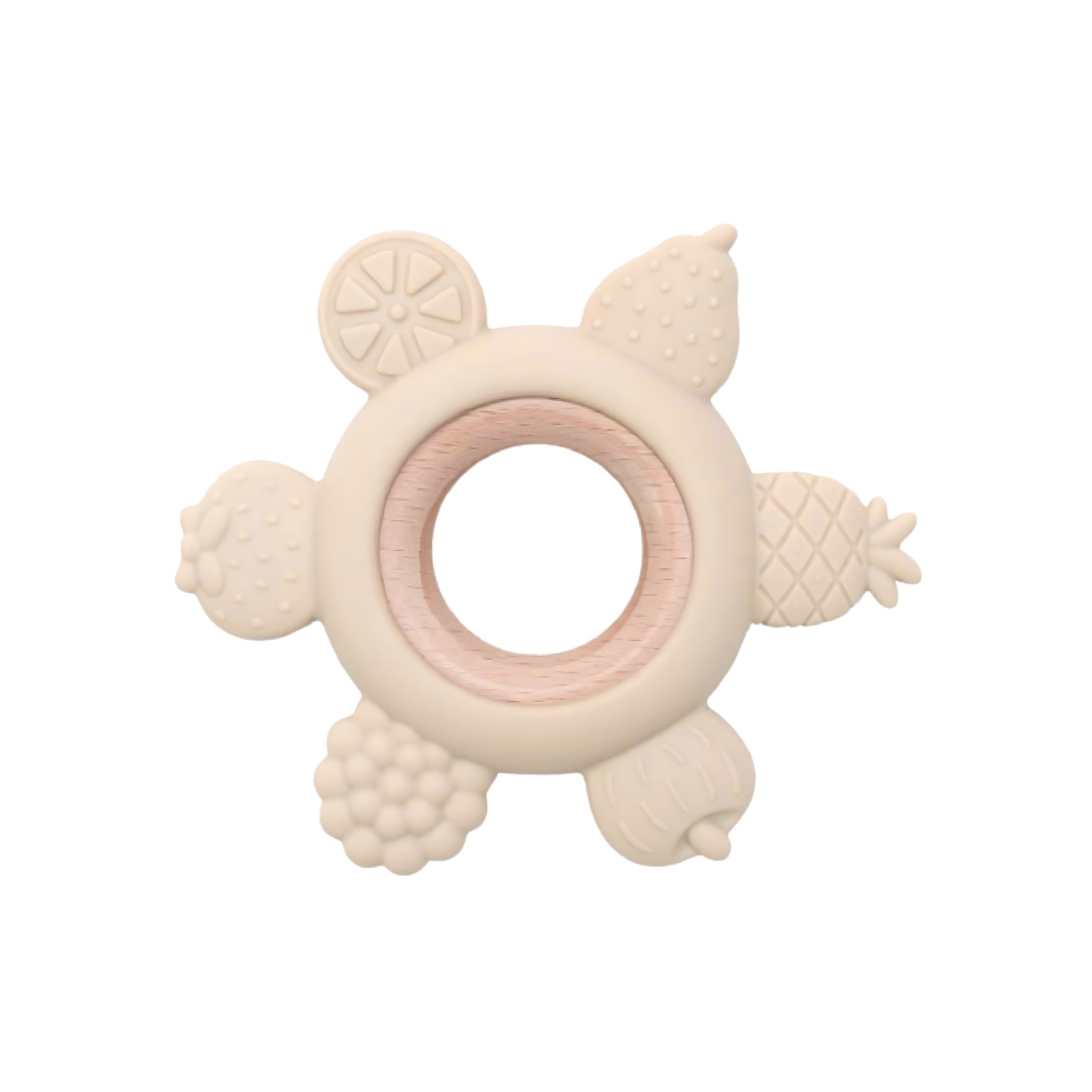 Fruit Teether Ring, Dusty Rose #color_cream