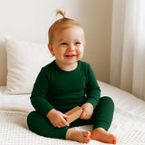 Toddler Pajamas Bamboo Evergreen #color_evergreen,lilac,dusty blue