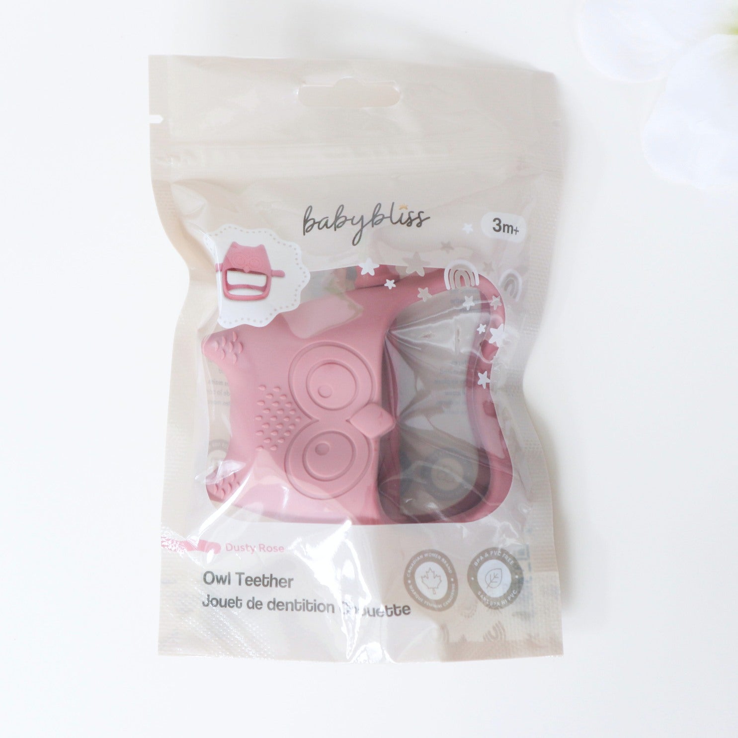 Wrist Teether, Teething Mitten, Dusty Rose #color_arctic blue,dusty rose,dusty pink,sage,apricot